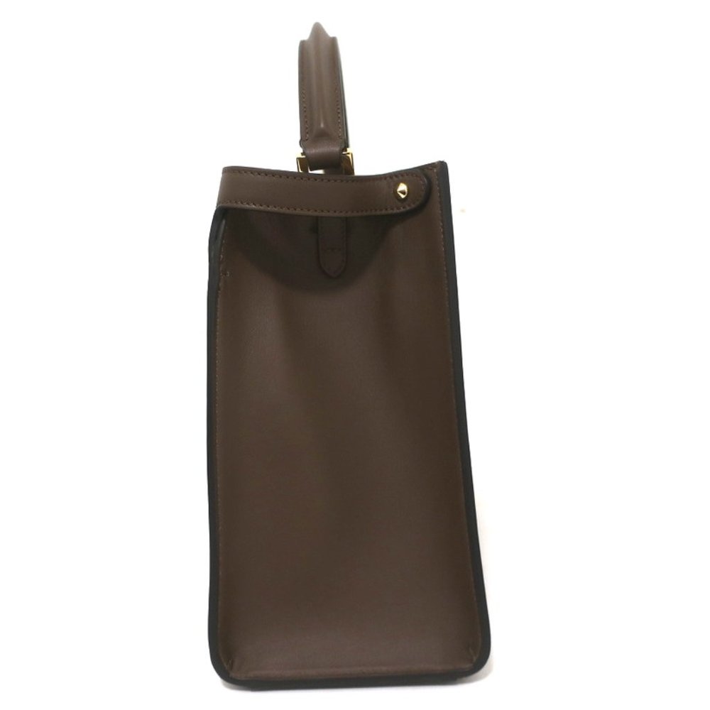 FENDI PEEKABOO X-LITE MEDIUM TOTE BROWN LEATHER SHOULDER BAG NEW - Picture 6 of 16